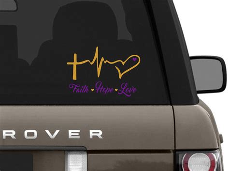 Faith Hope Love Heartbeat Svg Car Sticker Sewing Divine