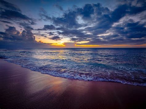Colorful Sunset At Sunset Beach In Oahu Hawaii Stock Image Image Of