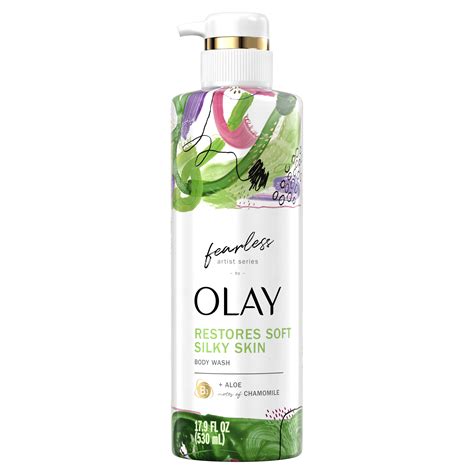 Olay Fearless Artist Series Silky Skin Body Wash With Aloe And Notes Of