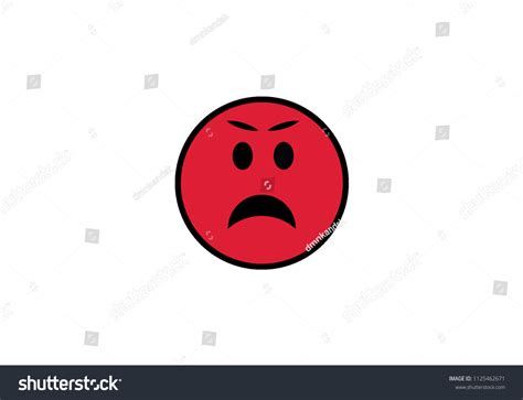Angry Emoji Emoticon Sad Red Vector Stock Vector Royalty Free