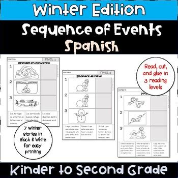 Winter Spanish Read Cut And Sequence Stories K Secuencia De Eventos