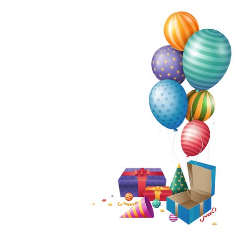Presente De Balão De Feliz Aniversário Png Png Play