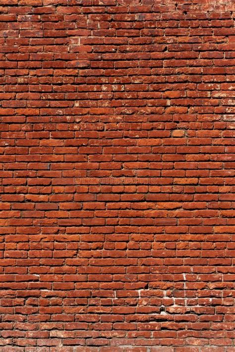 Red Brick Wall Pattern Background Portrait Orientation Grungy Stock