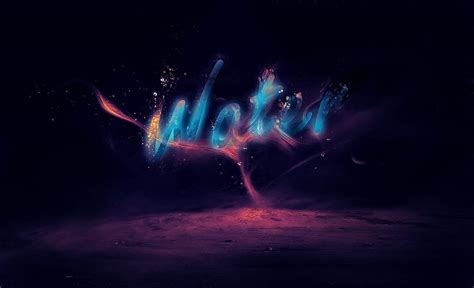Create A Glowing Liquid Text With Water Splash Effect In Photoshop PSD Vault