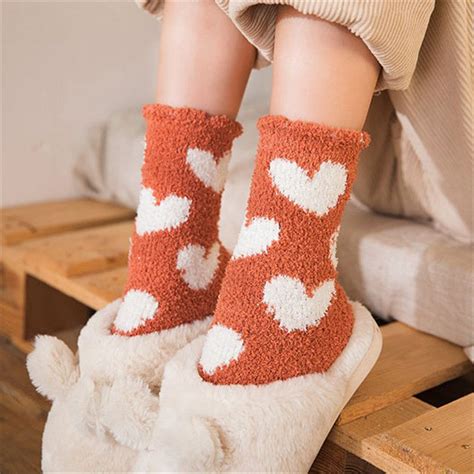 Towel Socks Thickened Anti Slip Warm Floor Socks Coral Velvet Mid Tube