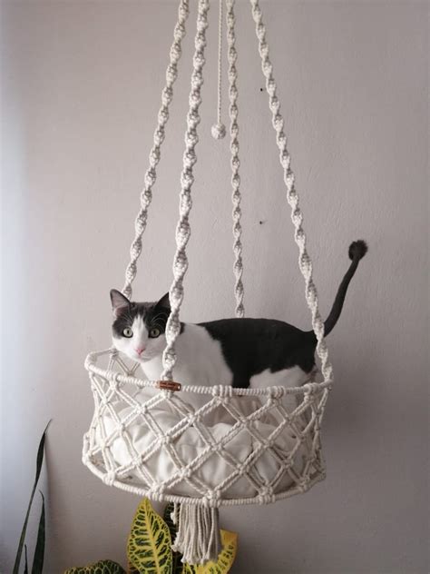 These Beautiful Macramé Cat Beds Look Like Home Decor Popsugar Pets