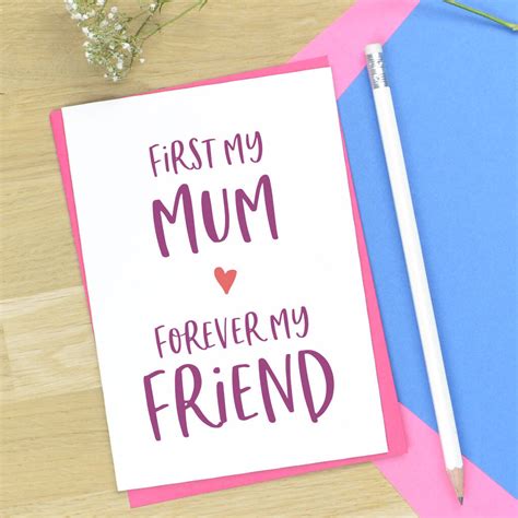 Forever My Friend Mothers Day Card By Pink And Turquoise
