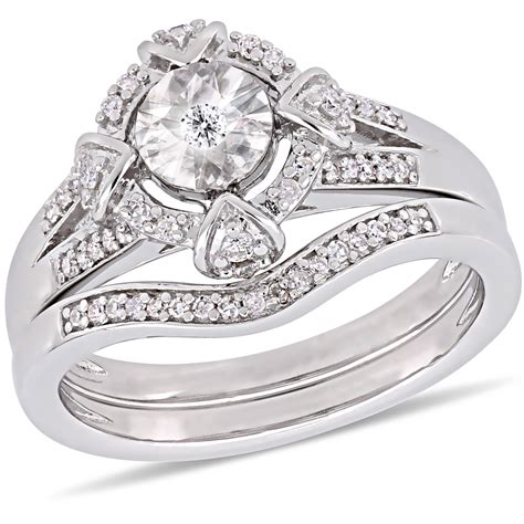 But creativity and individuality is the goal of modern couples opting for colored stone wedding sets. Sterling Silver Diamond Halo Bridal Ring Set | eBay