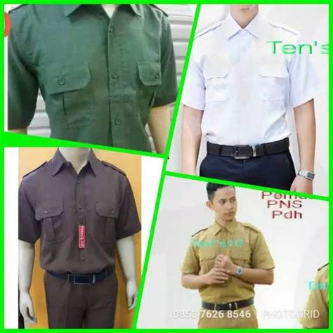 Jual Baju Seragam Pemda Pria Pns Pdh Guru Dinas Putih Hijau Coklat Muda