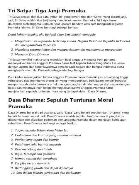 Tri Satya And Dasa Dharma Pramuka Pdf