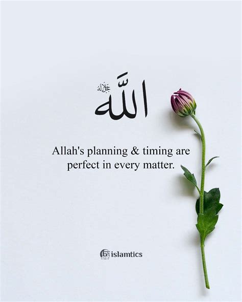 Allahs Planning And Timing Are Perfect In Every Matter Islamtics