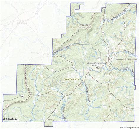 Map Of Clay County Alabama
