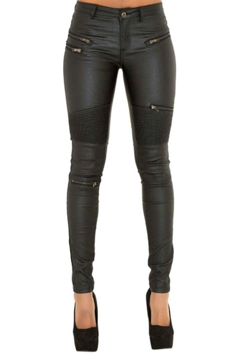 stitched zipper motorcycle lether pants leggings are not pants leather pants fashion