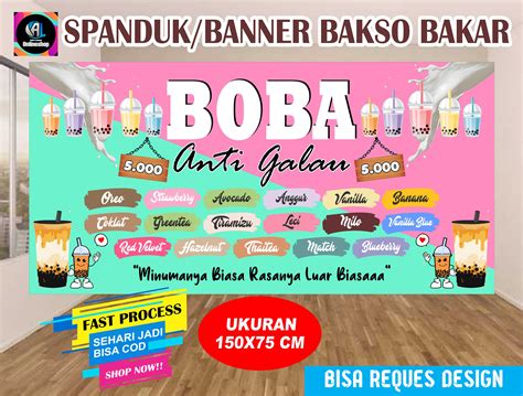 Spanduk Banner Boba Anti Galau Warna Pink Lazada Indonesia