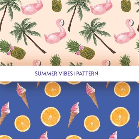 Premium Vector Pattern Seamless With Summer Vibes