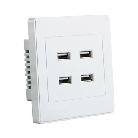 4 Usb Port Wall Charger Base Outlet Ac Power Receptacle Socket Plate