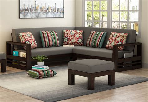 You will find a lavish collection of sofa sets under this price range. Buy Winster L-Shaped Wooden Sofa (Warm Grey, Walnut Finish) Online in India - Wooden Street ...