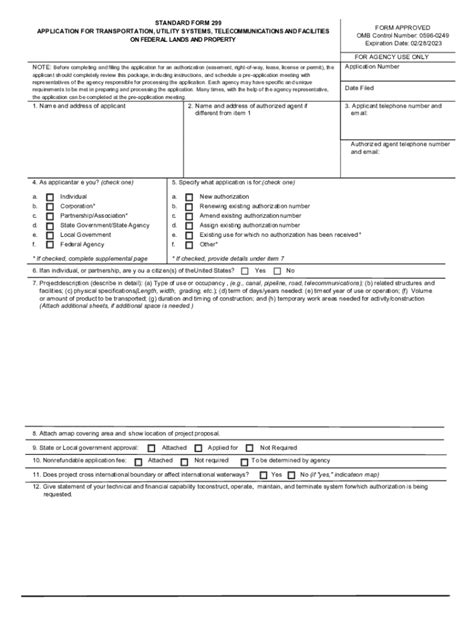 2020 2024 Form Usda Sf 299 Fill Online Printable Fillable Blank