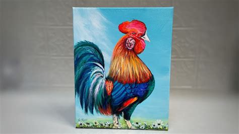 How To Paint A Rooster 🐓 Acrylic Painting Tutorial Youtube Rooster