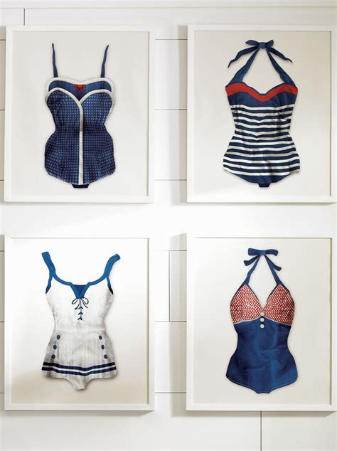 Inspired By Retro Bathing Suits Our Framed Jaunty Work Of Art Red