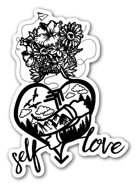 Buy Self Love Flowers Die Cut Stickers Stickerapp