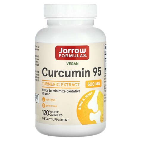 Jarrow Formulas Curcumin 95 Turmeric Extract 500 Mg 120 Veggie Capsules