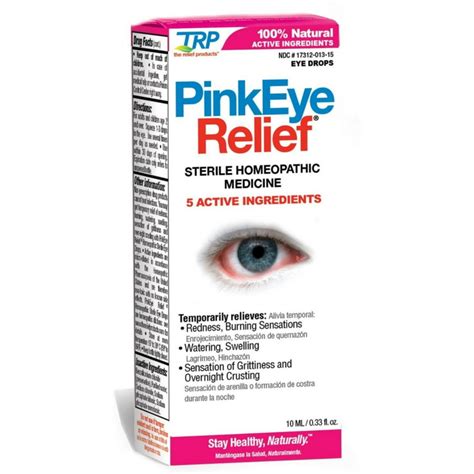 The Relief Products Pink Eye Relief Homeopathic Sterile Eye Drops 033 Oz