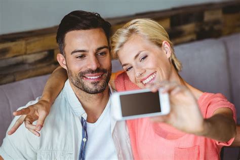 Couple Taking A Selfie Stock Image Image Of Adult Beverage 55583311