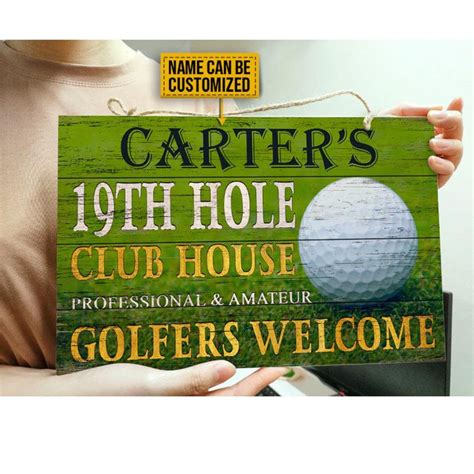 19th Hole Golf House Golfers Welcome Golf Sign Golf Etsy