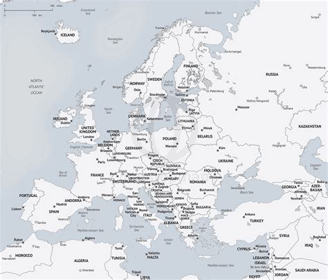 Map Of Europe Labeled With Capitals