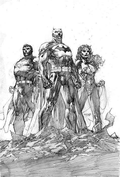 Superman Batman And Wonder Woman By Jim Lee Comic Books Pinterest