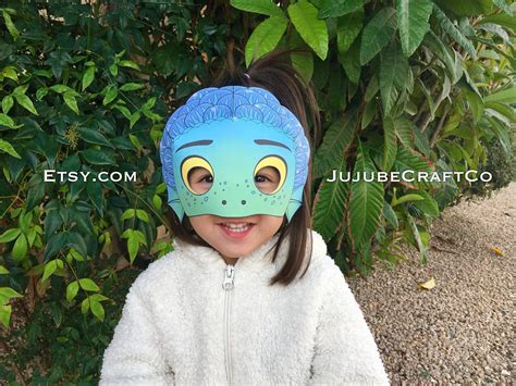 Coloring Mask 3 Printable Luca Sea Monster Masks 1 Black Etsy