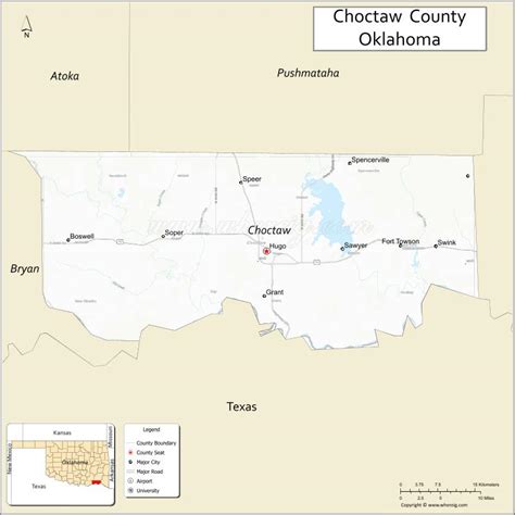Map Of Choctaw County Oklahoma Where Is Located Cities Population