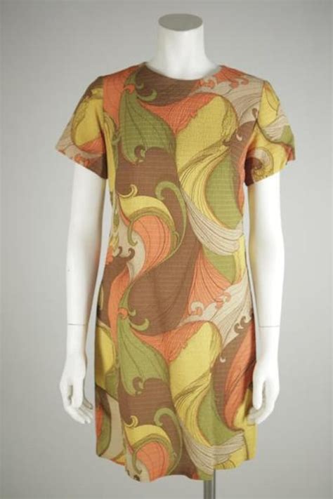 1960s Psychedelic Print Mod Mini Dress Gem