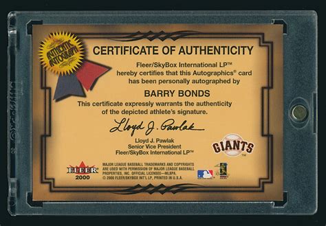 2001 Fleer Autographics Gold Barry Bonds On Card Auto 3350 Giants Ebay