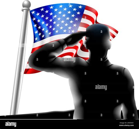 Flag Soldier Salute Veteran Day Silhouette Stock Vector Image And Art Alamy
