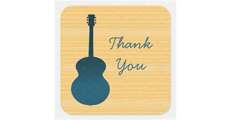 Blue Country Guitar Thank You Stickers Zazzle