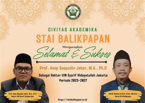 Wajah Baru Rektor Universitas Islam Negeri Jakarta STAI Balikpapan
