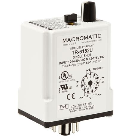 You'll receive email and feed alerts when new items arrive. Macromatic TR-6152U 24-240VAC Single Shot Time Delay Relay