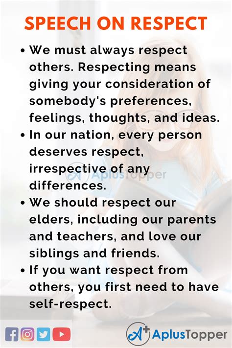 Speech On Respect Respect Speech For Students And Children In English