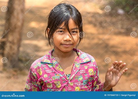 Cambodian Little Girl Portrait Editorial Image