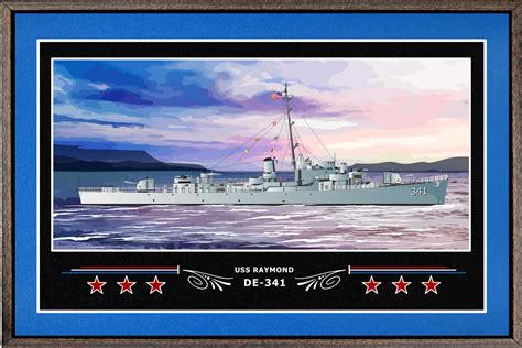 Uss Raymond De 341 Box Framed Canvas Art Navy Emporium