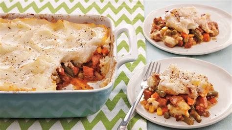 1) drain the ground beef before adding all the seasonings, please cook until the taco seasoning and tomatoe juices are absorbed (more flavor). Beef and Sausage Shepherd's Pie recipe from Betty Crocker