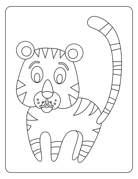 Free Cute Tiger Coloring 18794849 Png With Transparent Background