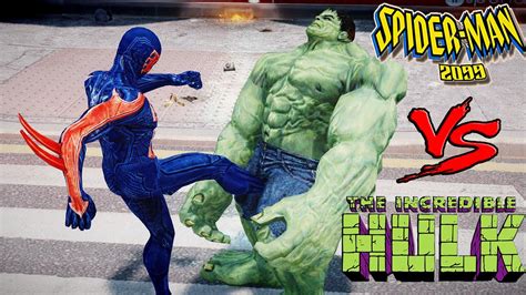 Spiderman 2099 Vs Hulk Great Battle Grand Theft Auto Youtube