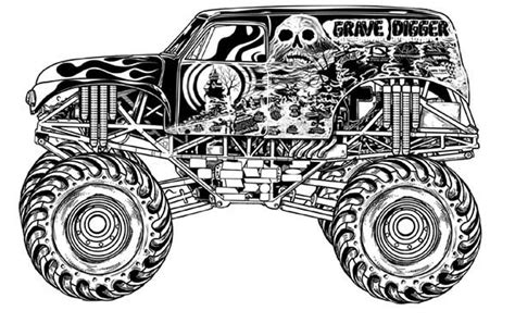 Monster coloring truck internet pages printable vans bigfoot print boys colouring drawing sheets jam printables wheels digger grave autos problems optimum. Monster Truck Grave Digger Coloring Page : Kids Play Color