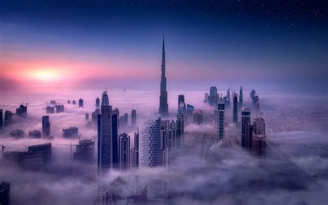 City Cityscape Burj Khalifa Long Exposure 1080p Sunrise Tower
