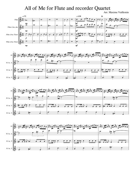 We did not find results for: All of Me for Flute and Recorder quartet Sheet music for Flute, Recorder, Recorder (Woodwind ...