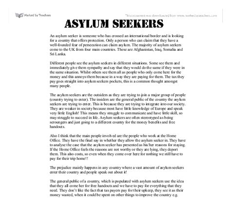 Asylum Seekers Gcse Politics Marked By