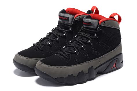 Factory Nike Air Jordan 9 Retro High Dark Black Red Sport Sneakers For